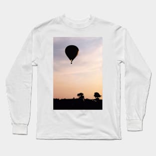 Hot Air Balloon flying during a summer evening Long Sleeve T-Shirt